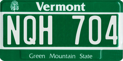VT license plate NQH704