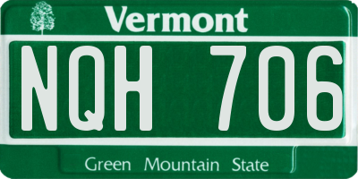 VT license plate NQH706