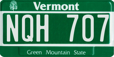 VT license plate NQH707