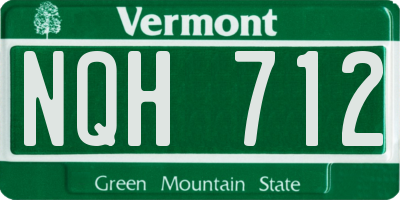 VT license plate NQH712