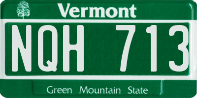 VT license plate NQH713