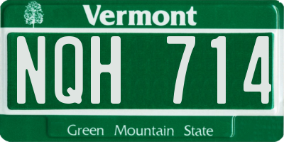 VT license plate NQH714
