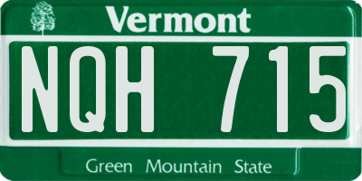 VT license plate NQH715