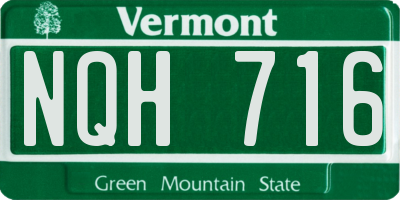 VT license plate NQH716