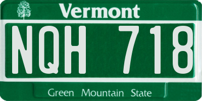 VT license plate NQH718