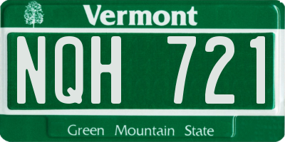 VT license plate NQH721