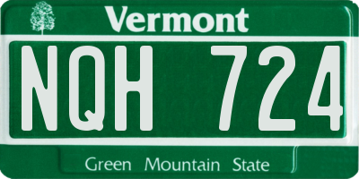 VT license plate NQH724