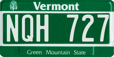 VT license plate NQH727