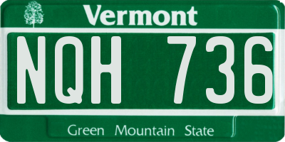 VT license plate NQH736
