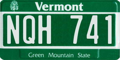 VT license plate NQH741