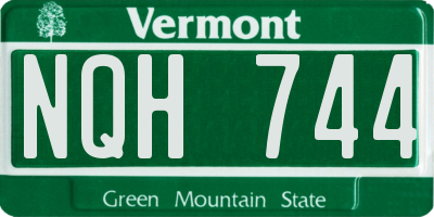 VT license plate NQH744