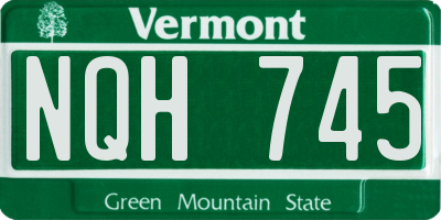 VT license plate NQH745