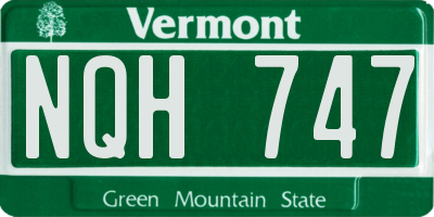 VT license plate NQH747