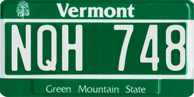 VT license plate NQH748
