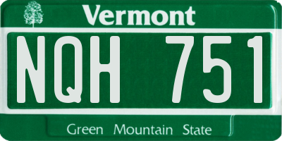 VT license plate NQH751