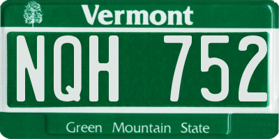 VT license plate NQH752