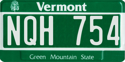 VT license plate NQH754