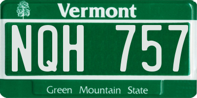 VT license plate NQH757