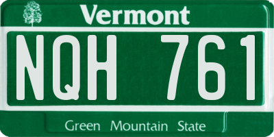 VT license plate NQH761