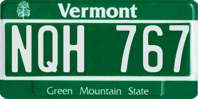 VT license plate NQH767