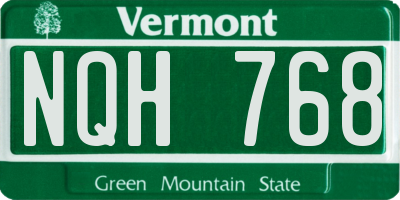 VT license plate NQH768