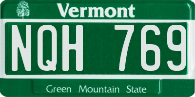 VT license plate NQH769