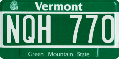 VT license plate NQH770