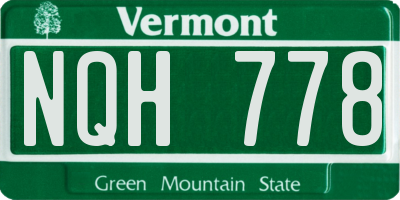 VT license plate NQH778