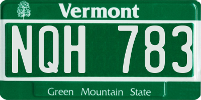 VT license plate NQH783