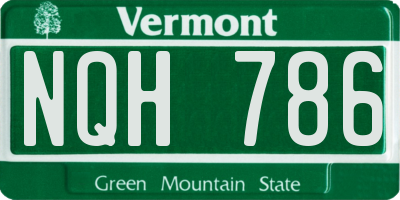 VT license plate NQH786