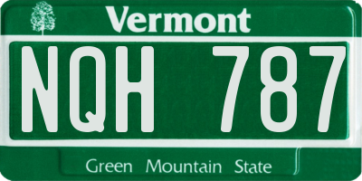 VT license plate NQH787