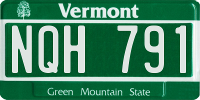 VT license plate NQH791
