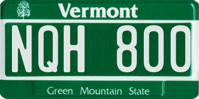 VT license plate NQH800