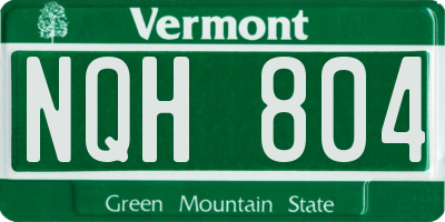 VT license plate NQH804