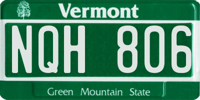 VT license plate NQH806