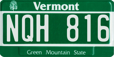 VT license plate NQH816