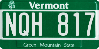 VT license plate NQH817