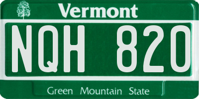 VT license plate NQH820