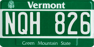 VT license plate NQH826
