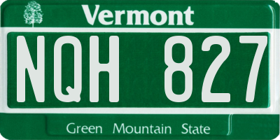 VT license plate NQH827