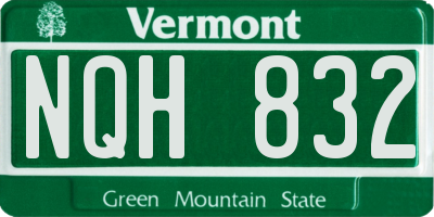 VT license plate NQH832