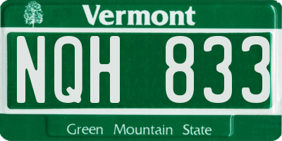 VT license plate NQH833