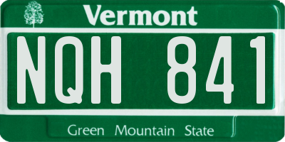 VT license plate NQH841