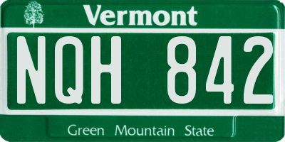 VT license plate NQH842