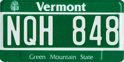 VT license plate NQH848
