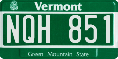 VT license plate NQH851