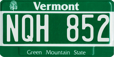 VT license plate NQH852