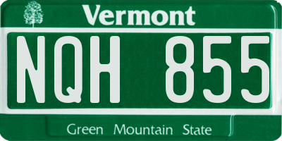 VT license plate NQH855