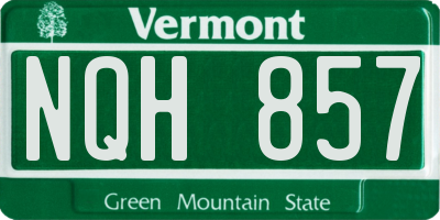 VT license plate NQH857