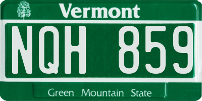 VT license plate NQH859